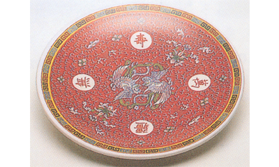 赤絵 中華皿（メラミン製）
